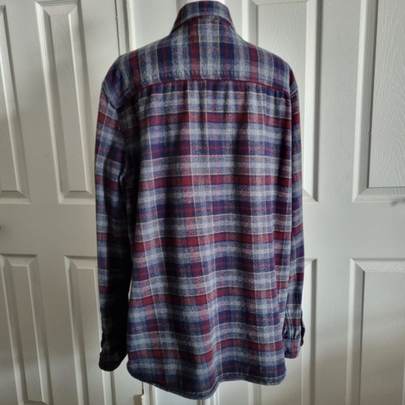Roots Brushed Cotton Plaid Long Sleeve Shirt Size XL - Picture 6 of 10